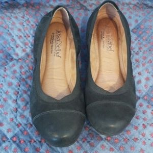 Josef Seibel Flats - Black Suede & Leather
